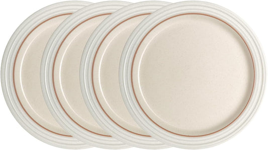 Denby - Heritage Atrium Dinner Plates Set of 4-10.8in Natural Style Ceramic Stoneware Tableware - Dishwasher & Microwave Safe - Scratch Resistant - Large Dinnerware, Lunch Plates For Everyday Use