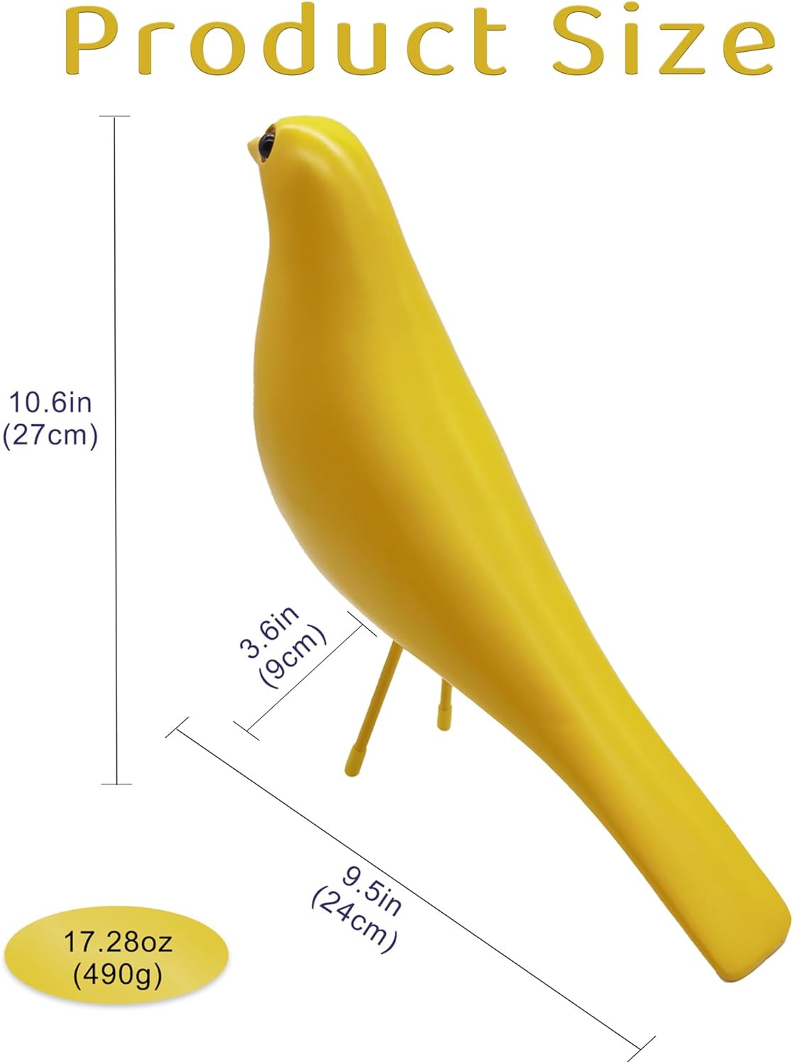 Mid Century Modern Bird Figurines - Decorative Sculptures for Living Room, Shelf, Mantle, TV Stand, Tabletop, Nightstand, Office, Kitchen - Unique Home Decor & Gifts for Bird Lovers