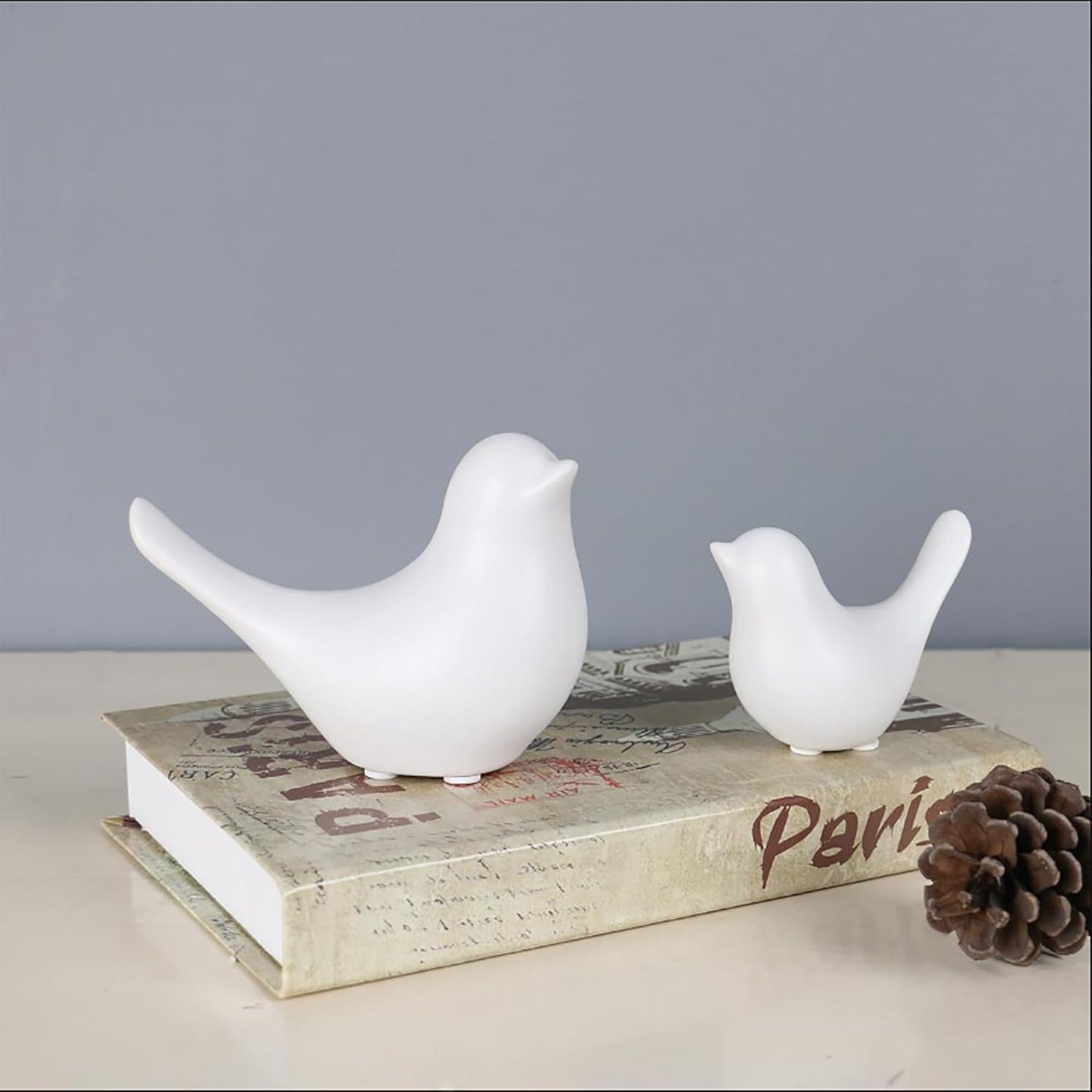 FANTESTICRYAN Small Animal Statues Home Decor Modern Style White Decorative Ornaments for Living Room, Bedroom, Office Desktop, Cabinets