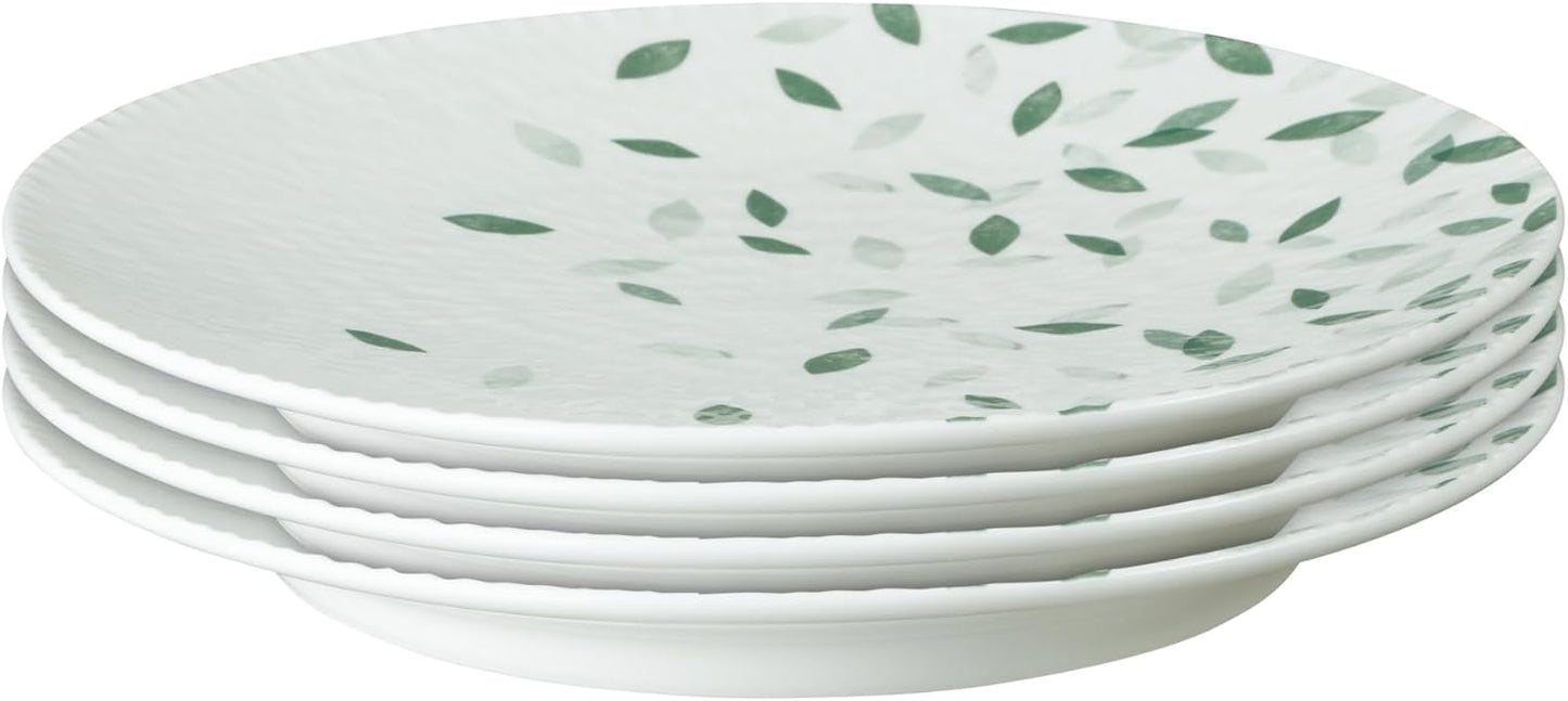 Denby - Carved Deco Medium Plates Set of 4-9 Inch - Dishwasher Microwave Oven Safe - Large Uniquely Textured Porcelain Medium Plate - Scratch Chip Resistant