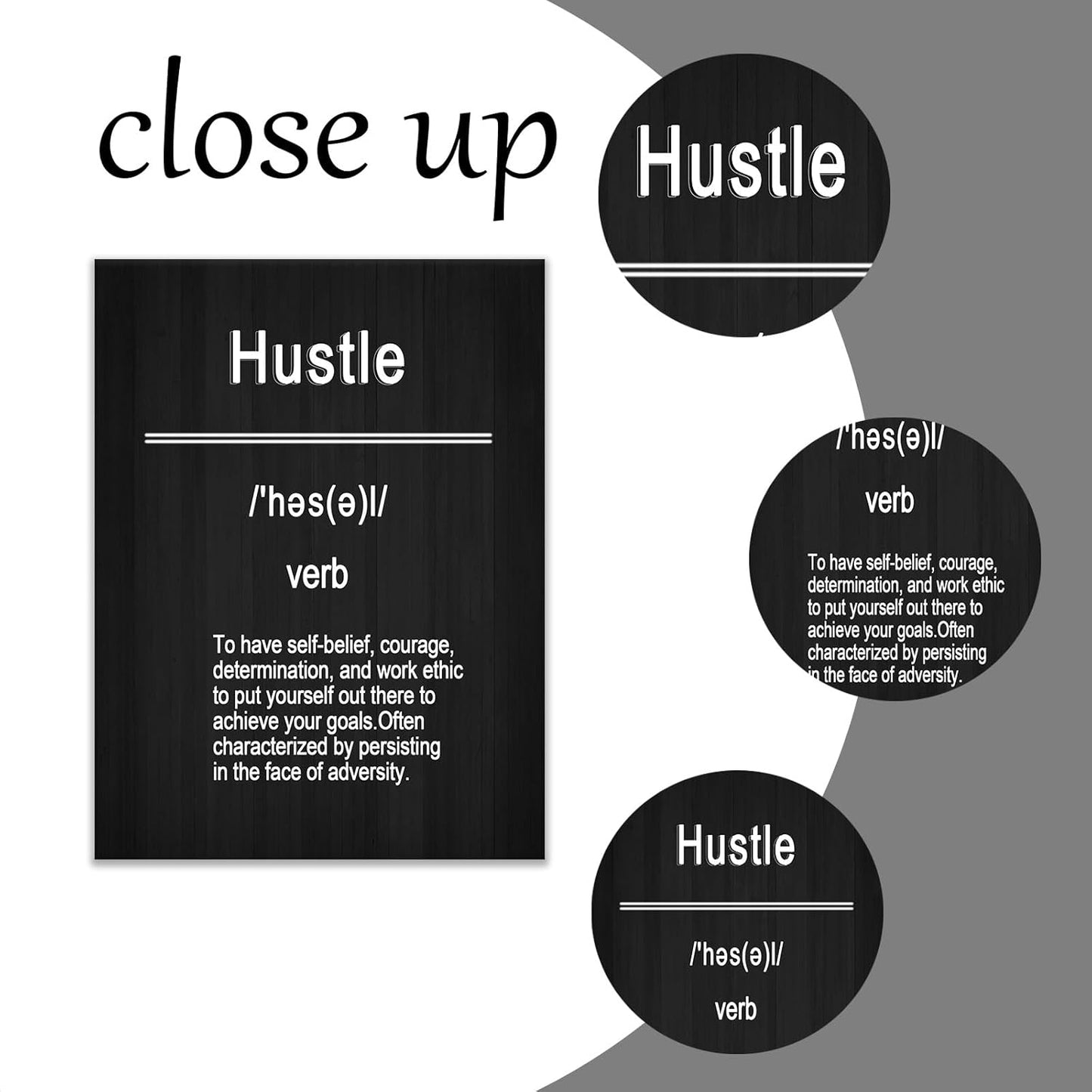 Hustle Motivational Canvas Wall Art Home Decor Entrepreneur Quotes Poster Print Inspirational Theme Picture Painting Artwork for Living Room Workplace Wall Decoration Ready to Hang [30''Wx 40''H]