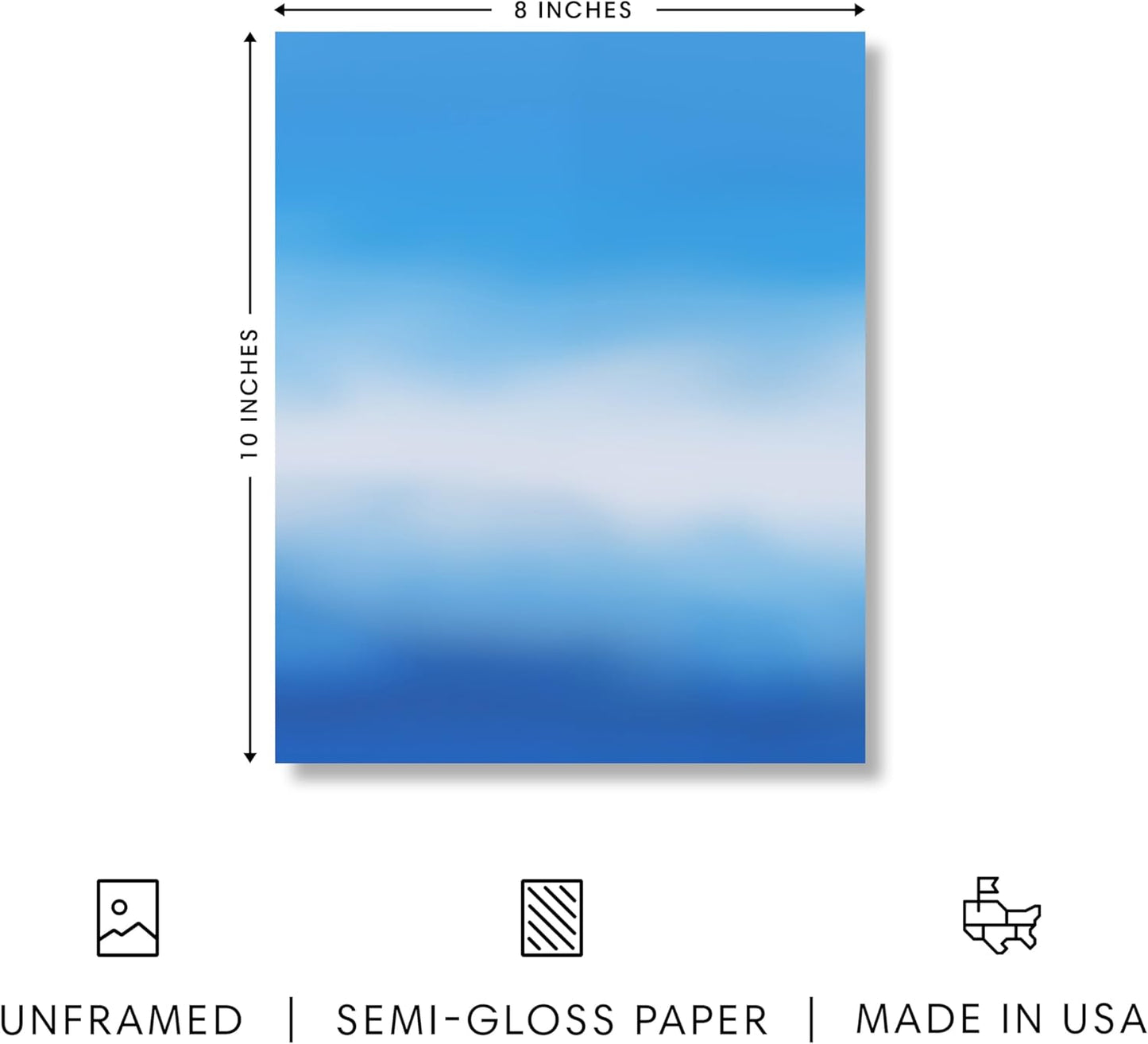 HAUS AND HUES Modern Abstract Wall Art - Blue and Green Living Room Art, Modern Artwork for Walls, Minimalist Picture for Living Room(Blue Tie-Dye, Unframed, 8x10)