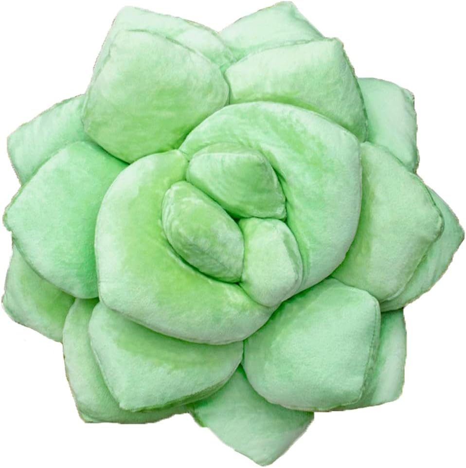 Green Philosophy Co. Succulent® Pillow 16" – Soft 3D Decorative Flower Throw Pillow, Unique Sage Green Plush Flower Cushion, Perfect for Couch, Sofa, Bedroom Decor, Gift for Plant Lovers
