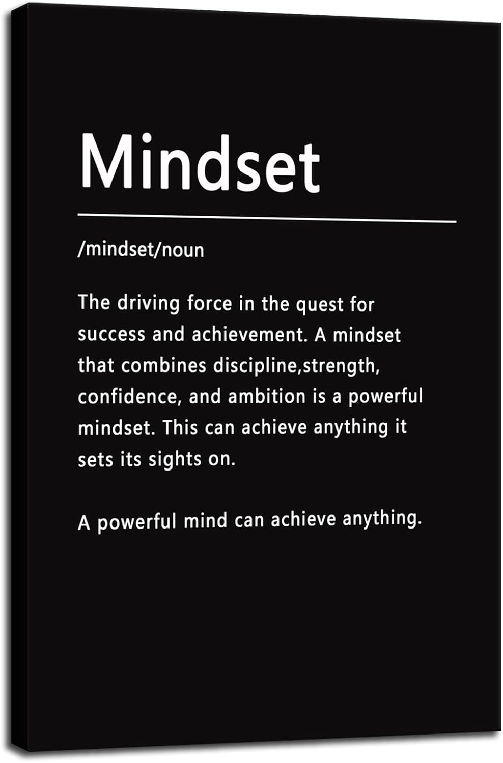 Inspirational Canvas Wall Art Picture Motivational Mindset Noun Posters Inspiring Entrepreneur Quotes Painting Print Artwork Office Decor for Home Classroom Living Room Framed[12''W X 18''H]