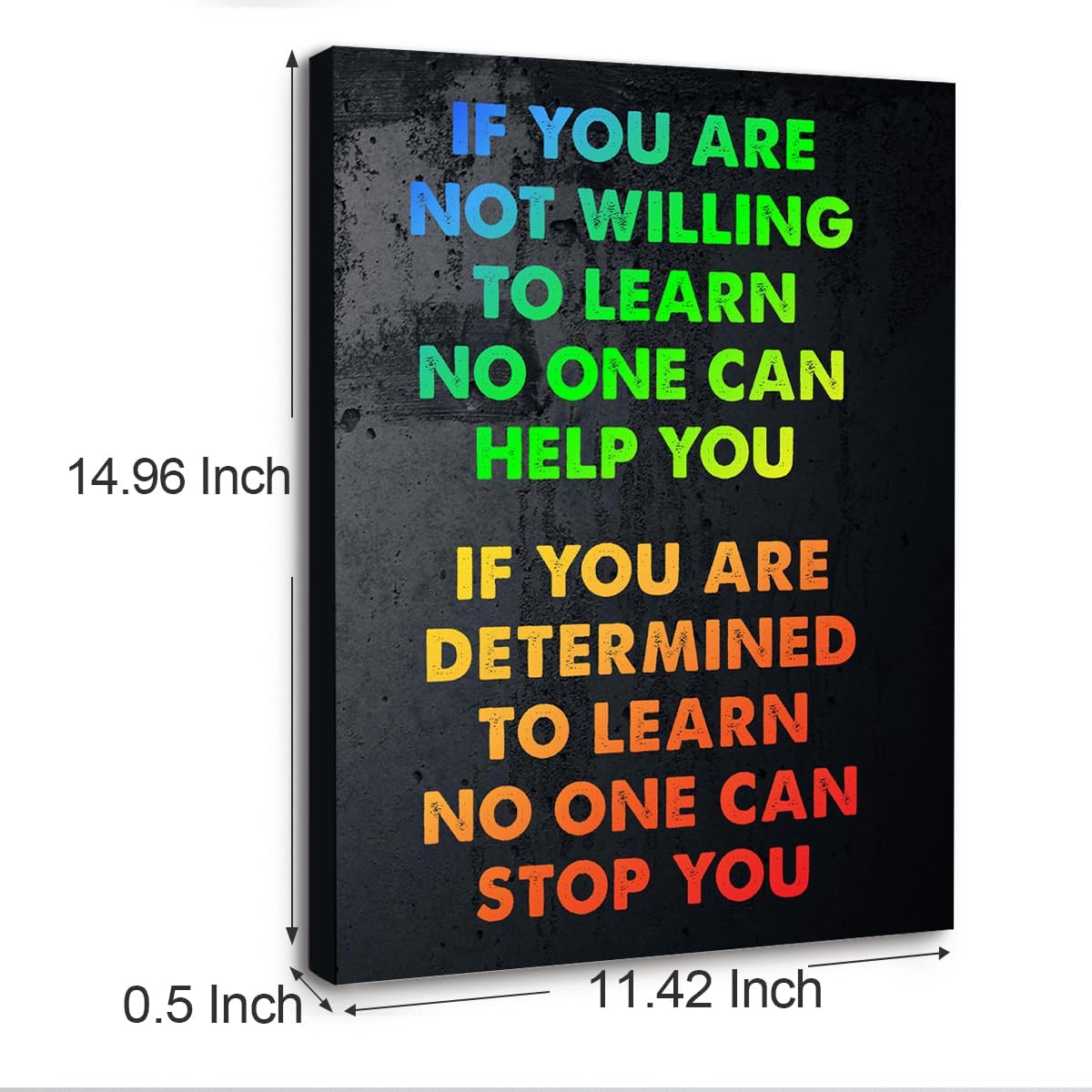 Gwisml If You Are Not Willing To Learn Wall Decor,Inspirational Quotes Canvas Frame Paintings For Office Home Workplace Wall Art Decor
