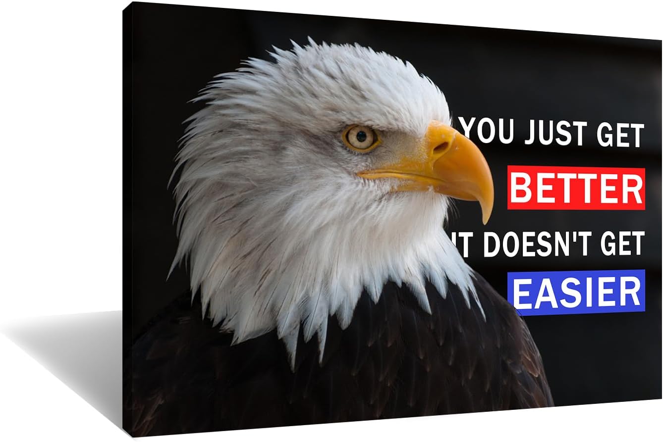 Inspirational Poster Wall Art Motivational Animal Eagle Entrepreneur Quotes Print on Canvas Painting Artwork for Living Room Workplace School Picture Wall Decoration Ready to Hang [36''Wx24''H]