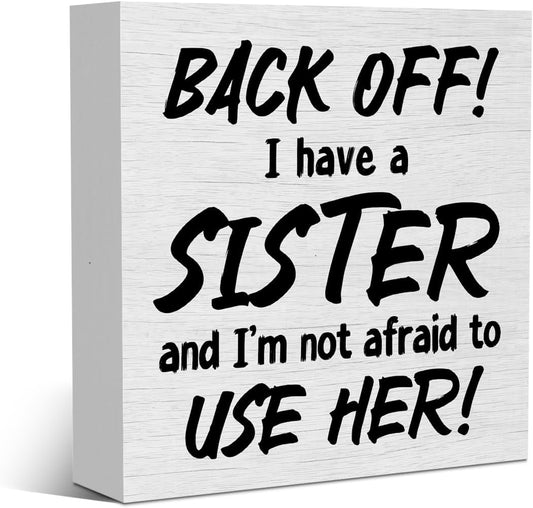 Funny Sister Definition Sister Gifts Rustic Wooden Box Sign, Desk Decor Office Decor Supplies Desk Accessories for Birthday Christmas Table Wall Home Farmhouse Cubicle Decorations Wood Block Box Sign