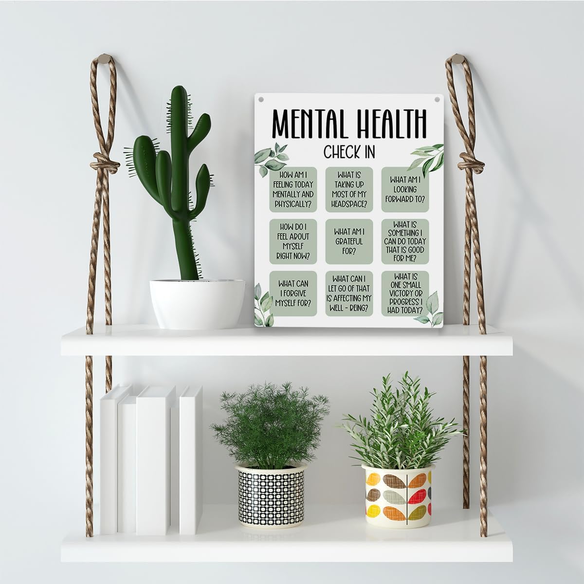 Mental Health Decor, Psychotherapy Sign Counselor Office Decor, Wall Art Wooden Hanging Plaque 10 x 8 Inch, for Office Bedroom Living Room Home, Anxiety...