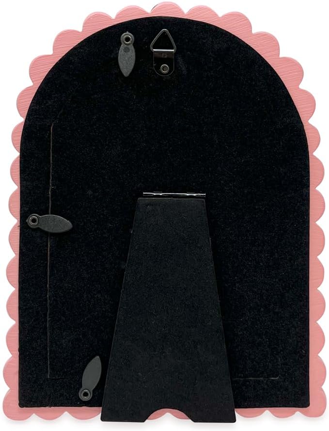 Isaac Jacobs 4x6 Matte Vintage Rose Double Bauble Arch Photo Frame with Black Fabric Easel, Tabletop, Wall-Mountable, Shelf and Desk, Decorative Art Design, Home Décor (4x6, Matte Vintage Rose)