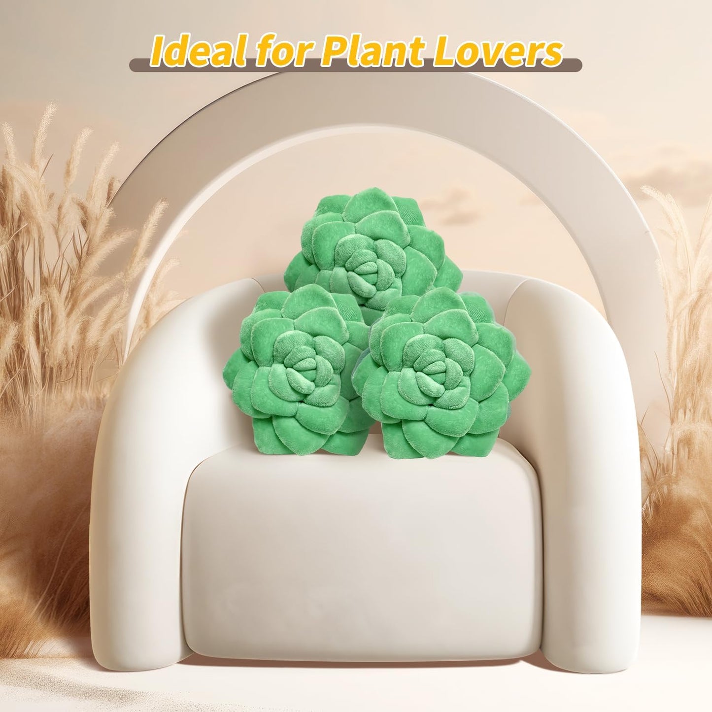 Fleshy Greenery Plush Cushion – Hand-Stitched 3D Flower Throw, Botanical-Shaped Accent for Bedroom, Living Room, and Home Décor 25cm/9.84in