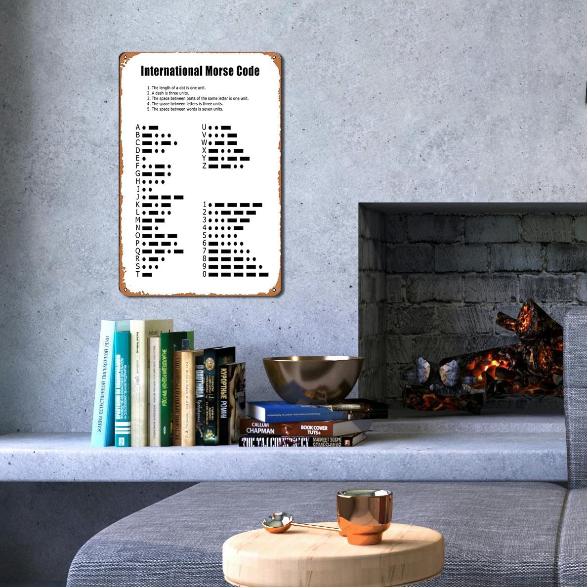 International Morse Code Metal Sign - Educational Wall Art for Classrooms, Offices, or Home Decor, Military Morse Code Gifts, Phonetic Alphabet Poster, 8"x12" Metal Plaque