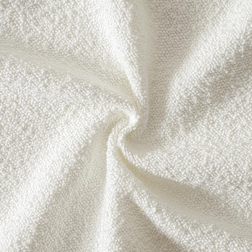 MIULEE 20x20 Inch Decorative Pillow Covers for Couch Bed Set of 2 Textured Boucle Neutral Winter Throw Pillows Christmas White Accent Solid Cushion Pillowcases Sofa Livingroom Home Decor