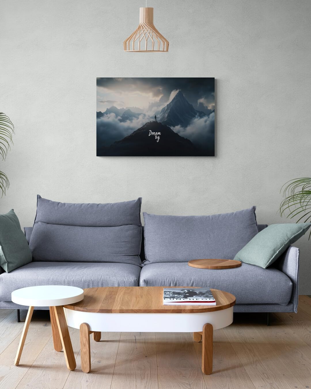 GoForArt Dream Big Motivational Canvas Wall Art, Inspirational Famous Quote Bedroom Living Room Decor, Positive Modern Landscape Mountain Office Dorm Room Poster Print (Dream Big04, 24''x36'')