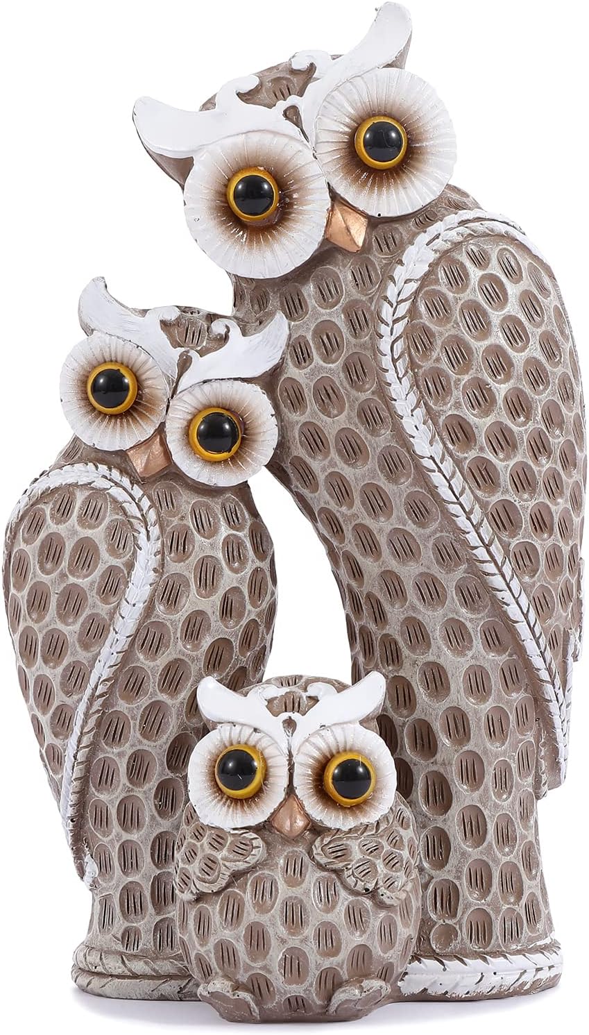 Cute Family of Three owl Figurines Home Décor Owl Statues Décor for Shelf Gifts Decoration for Birds Lovers Home,Office, Bookself