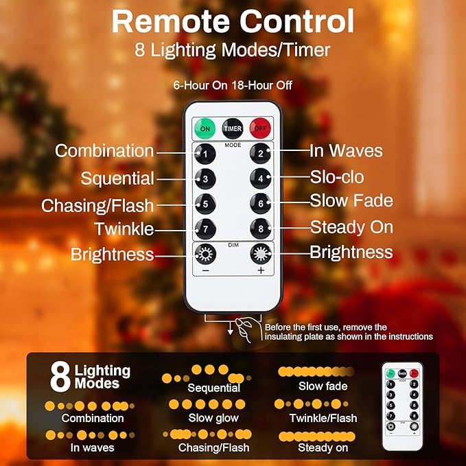 ZGWJ Christmas String Lights with Timer, 1 Pack Xmas Tree-Reindeer-Santa Claus 50LED 16FT Twinkle Fairy Lights 8 Modes for Bedroom,Christmas Parties Decoration Indoor and Outdoor