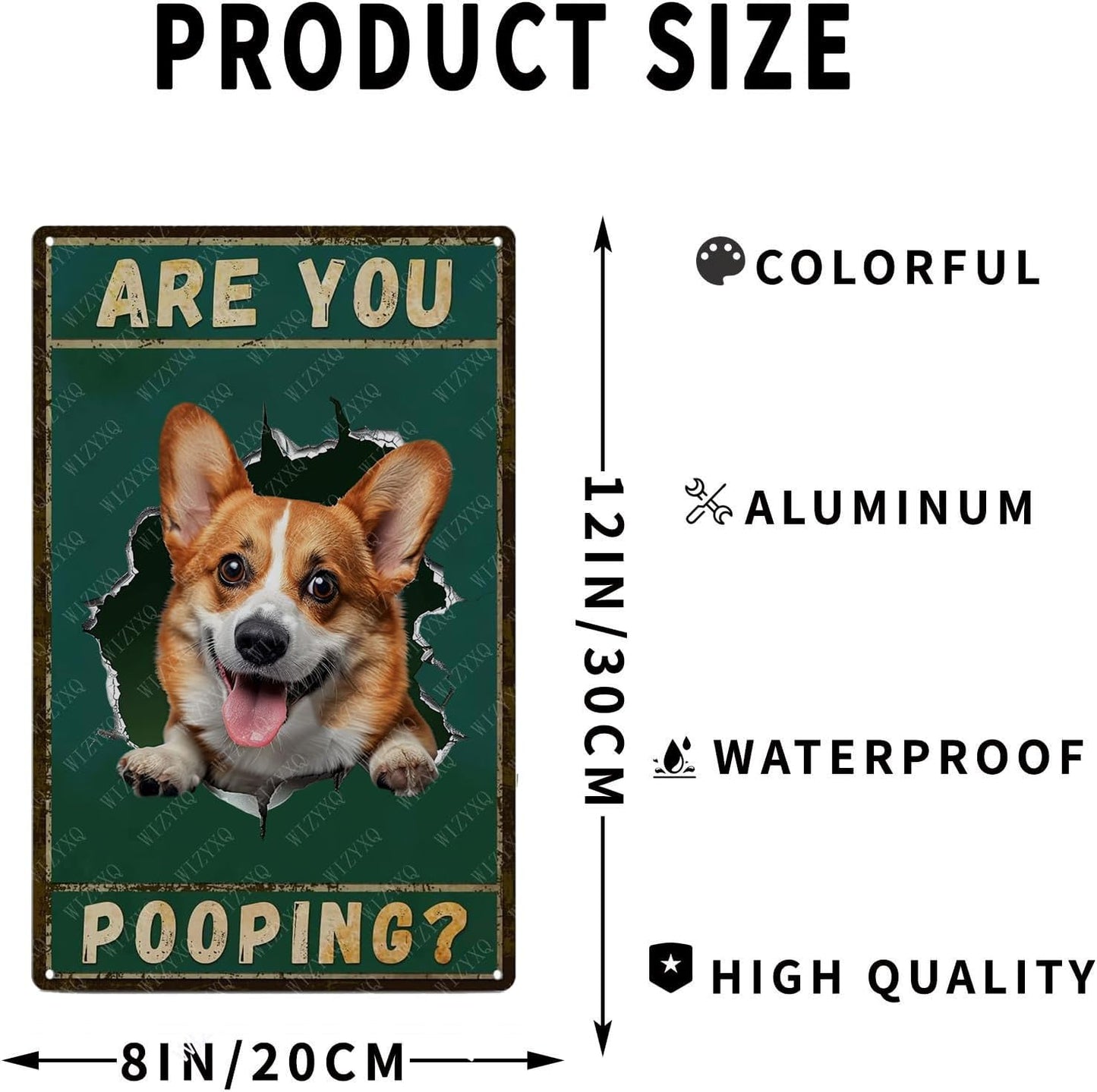 Metal Signs Are You Pooping Corgi Tin Sign Vintage Wall Decor for Home Living Room Bathroom Toilet 12x8 Inch