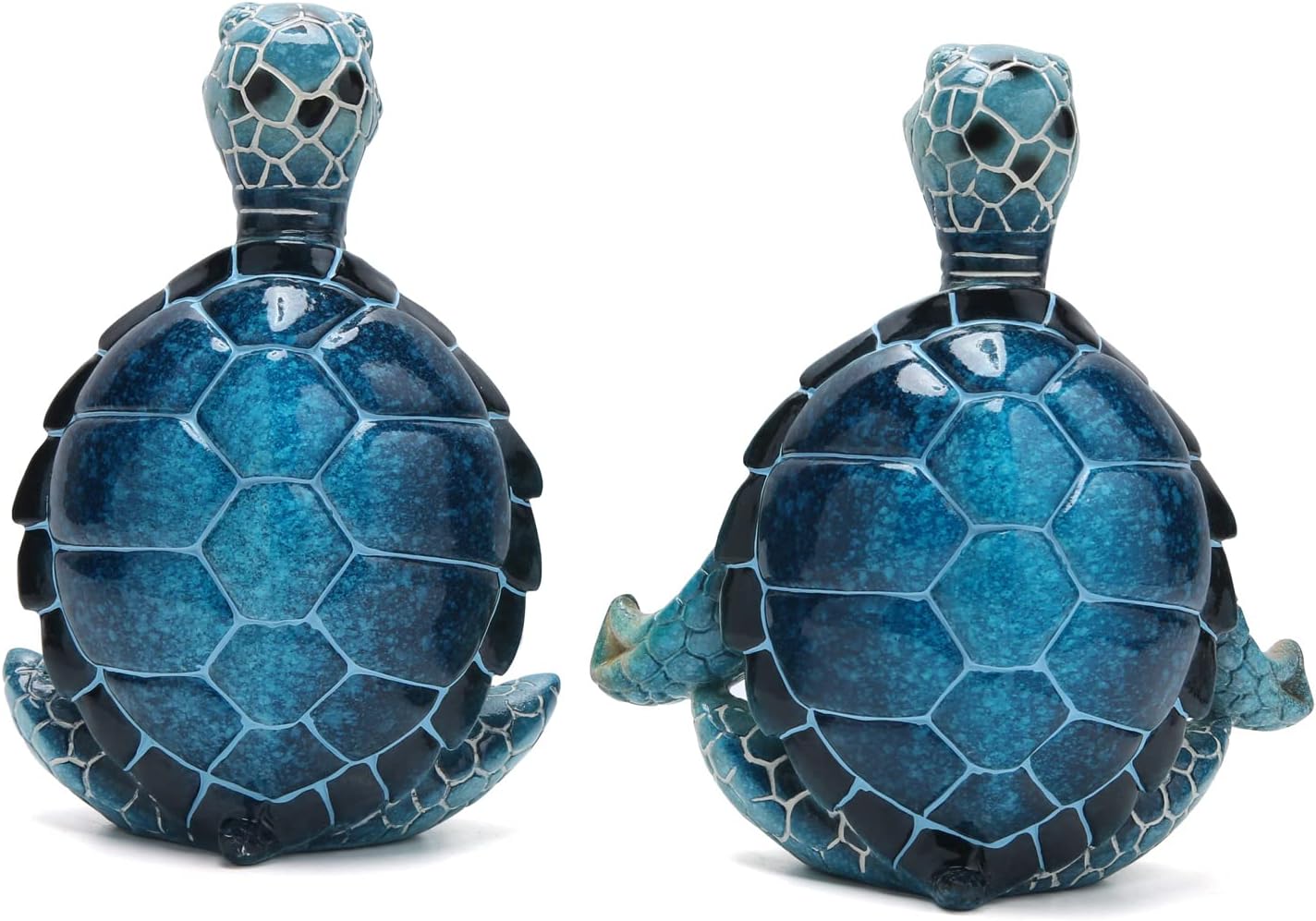 Hodao 2PCS Sea Turtle Meditation Yoga Decor Garden Figurines Sea Turtle Meditating Coastal Beach Decorations, Zen Yoga Resin Statues for Home Office Decor Home Calming Gifts for Mom, Nature Lovers
