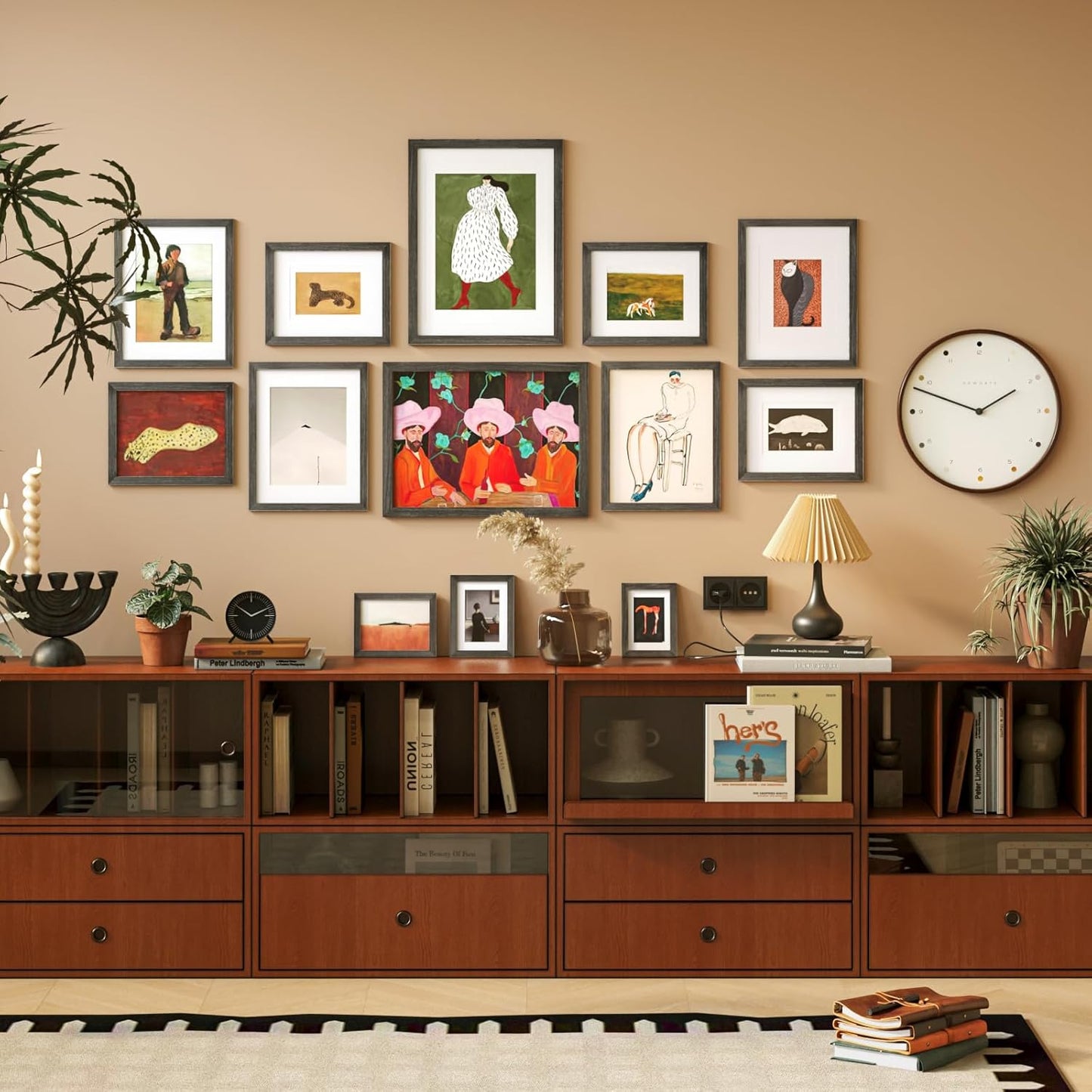 KINLINK 3.5x5 Picture Frame Ash Black, Solid Wood Frames with Plexiglass for Table Top and Wall Mounting, Photo Frames for Horizontal or Vertical Display, 4 Pack