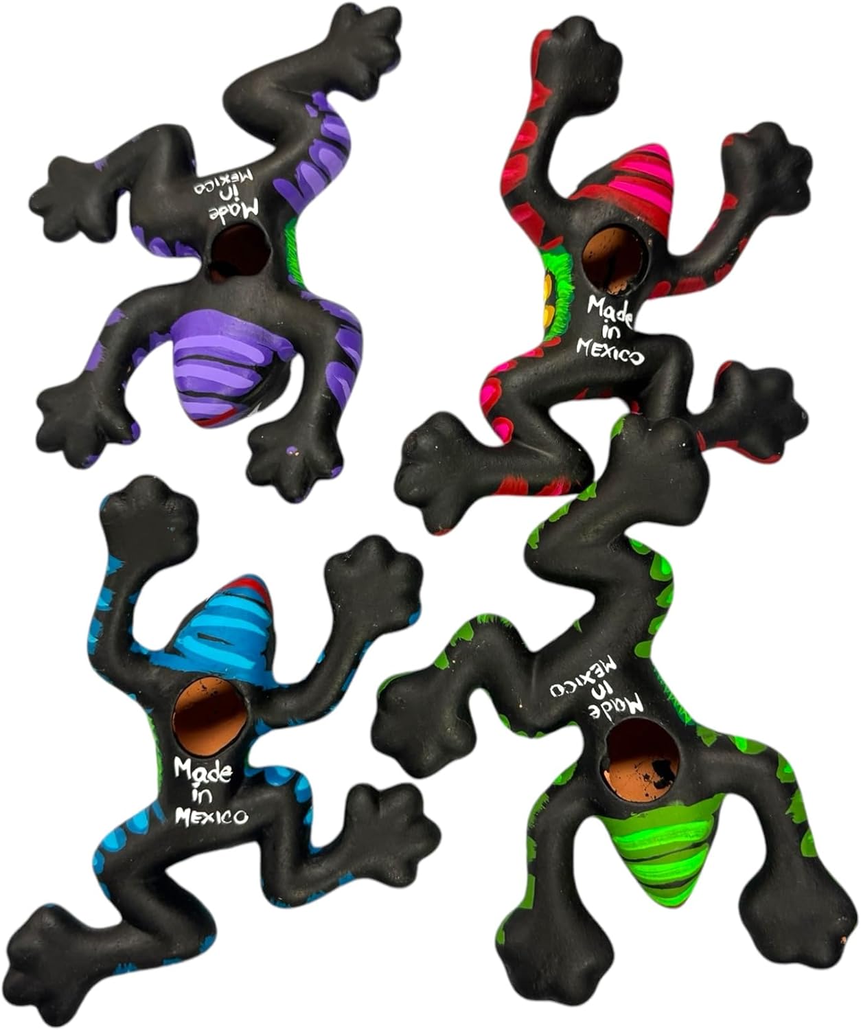 Generic Talavera Frog Guerrero (4) Sculpture Mexican Pottery Folk Art Multicolor Home Decor Handmade Hand Painted Indoor Outdoor Garden 6"" (Multicolor 3)