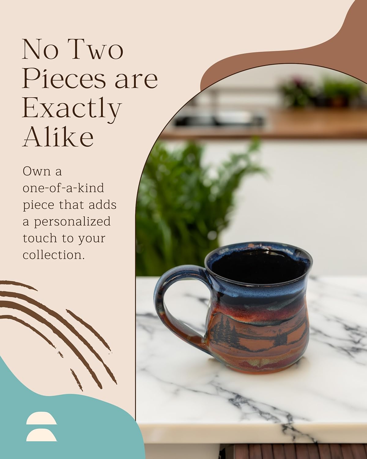 Handmade Ceramic Coffee Mug - Always Azul Mountain Scene 14oz Coffee Mug - Oven, Dishwasher, & Microwave Safe Mug - Kitchen Essentials Made in Colorado, Azulscape