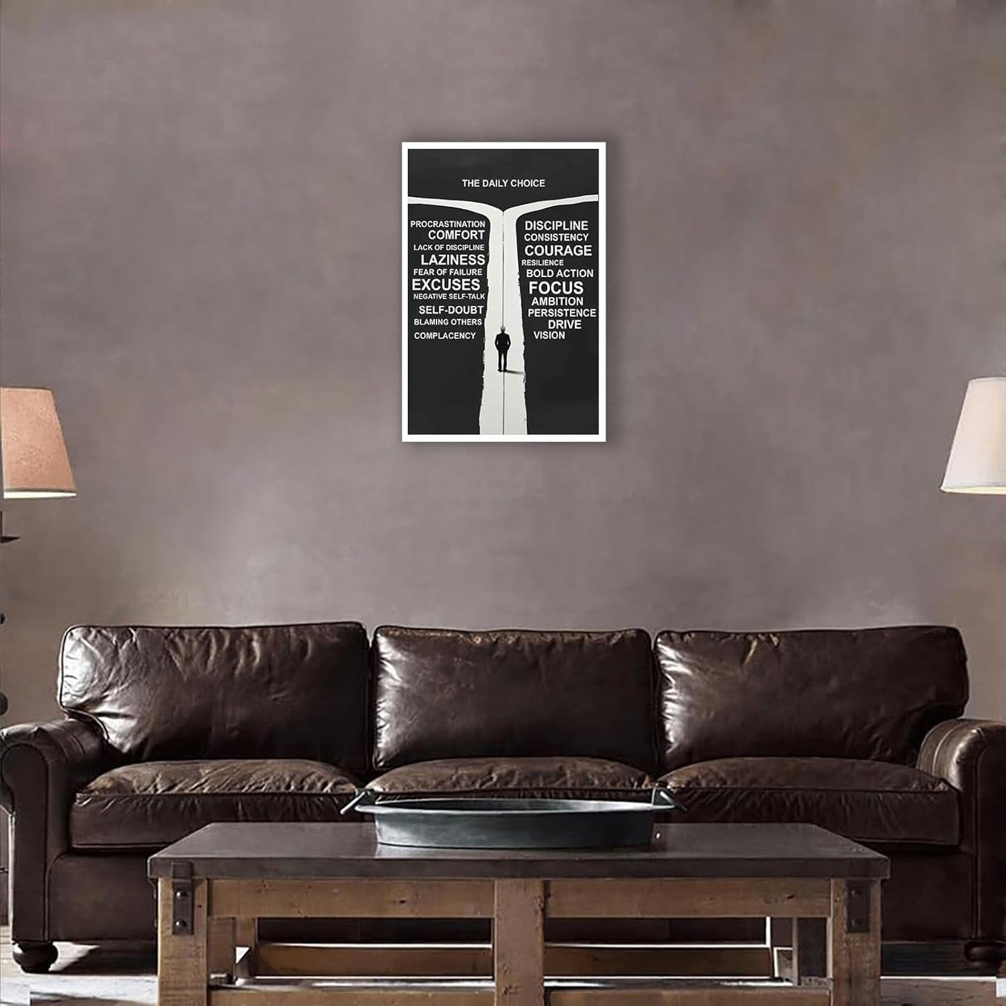 Inspirational Self-Discipline Poster Growing Up The Daily Choice Wall Art Discipline Vs Comfort Choose Prints Painting For Living Room Bedroom Office Wall Decor 24x36in Unframed