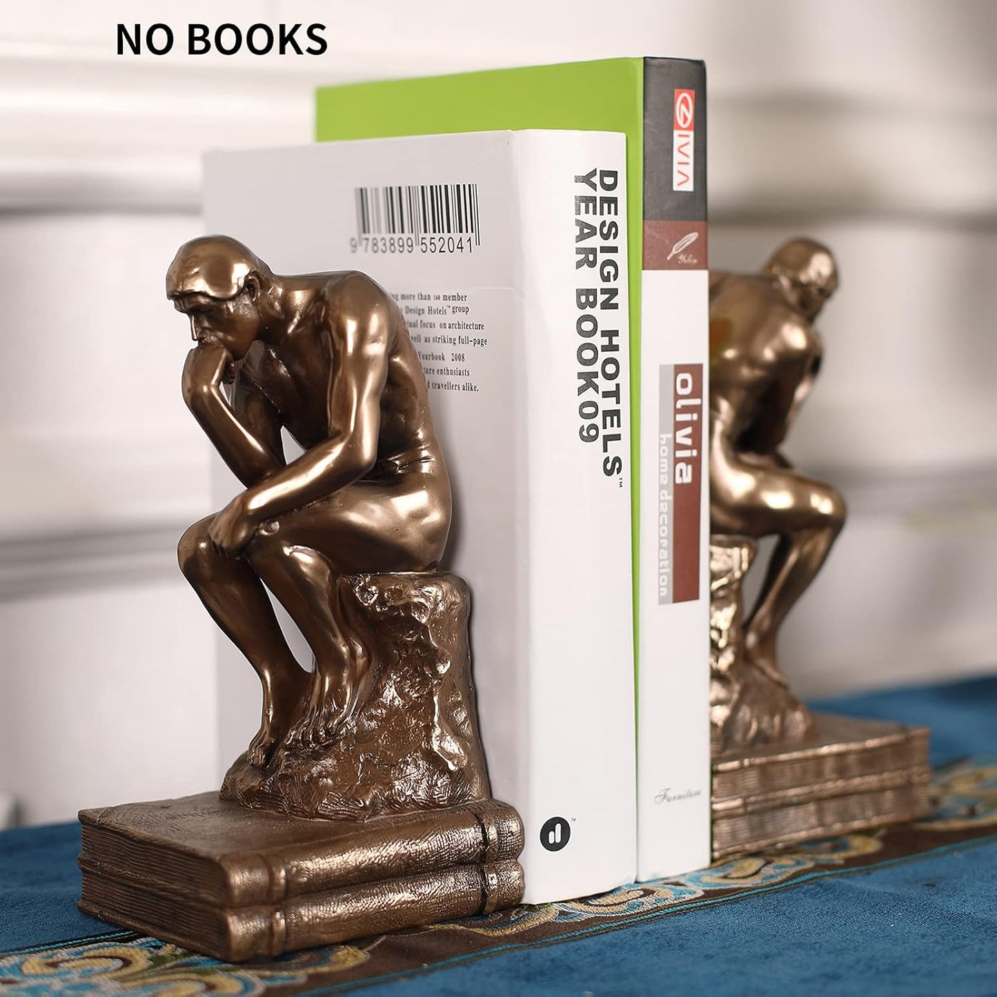 Magicsculp-The Thinker Statue Bookends in Premium Cold Cast Bronze- 7.48-Inch Museum Grade Collectible Figurine (Small-Bookends)