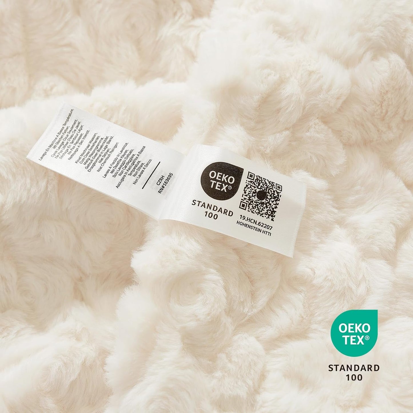 Cozy Bliss Faux Fur Throw Blanket for Couch, Fuzzy Soft Plush Thick Warm Fluffy Reversible Wave Textured Blanket for Sofa Bedroom Living Room, 55 * 70 Inches Cream White