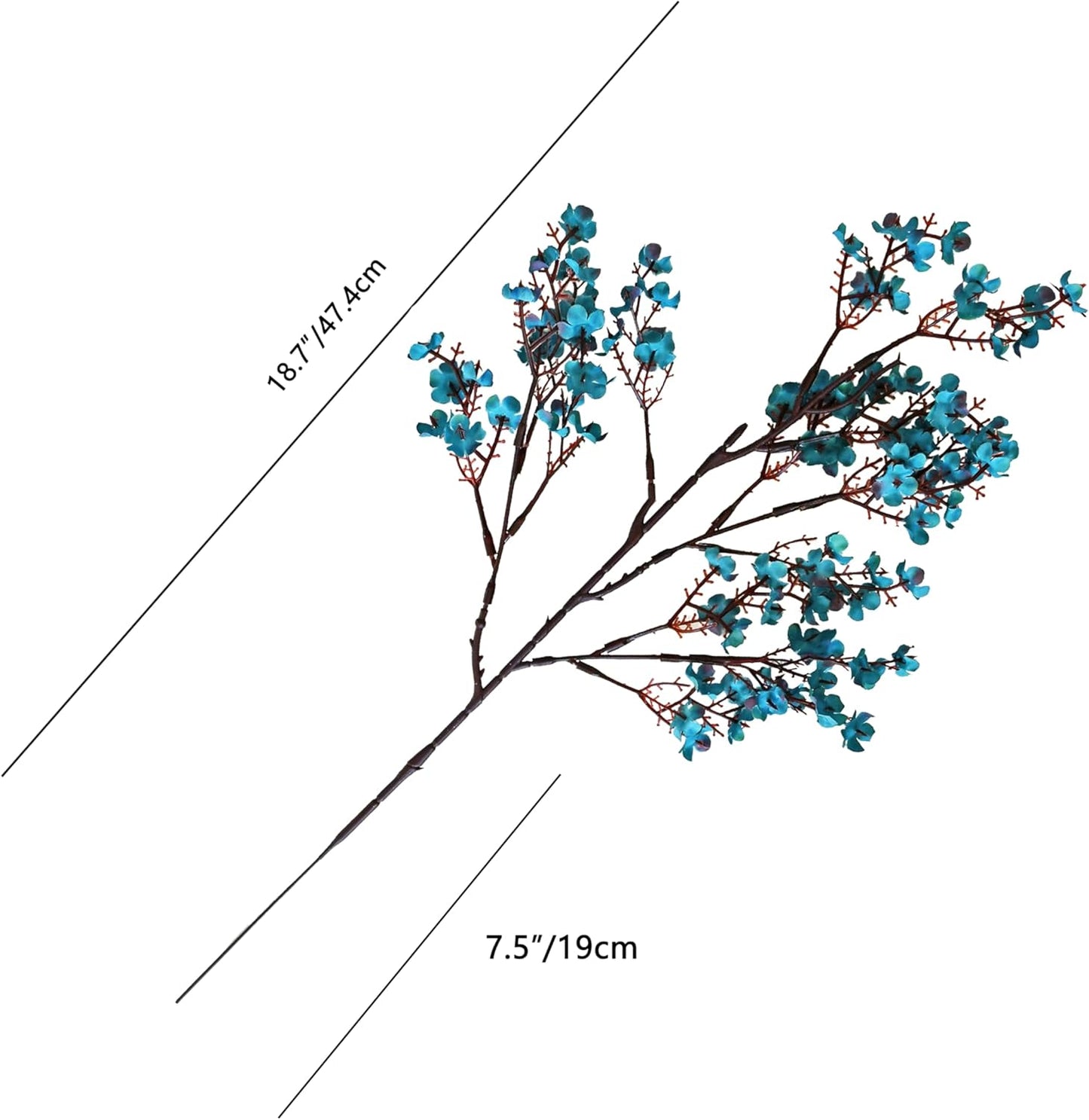 Mandy's Teal Artificial Baby’s Breath Flowers 6 Bundles Silk Gypsophila with Bendable Stems for Fall Centerpiece Wedding Decor and Table Arrangements