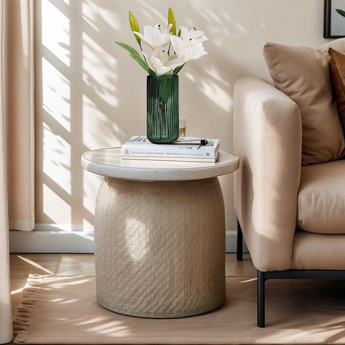 Ekirlin Green 7.5 inch Flower Vase for Home Decor, Thickened Hand Blow Glass Vase Round Vintage Striped Bottles for Bookshelf, Dinner Table, Indoor, Office, Desktop, Meeting Room, Bathroom, Best Gift