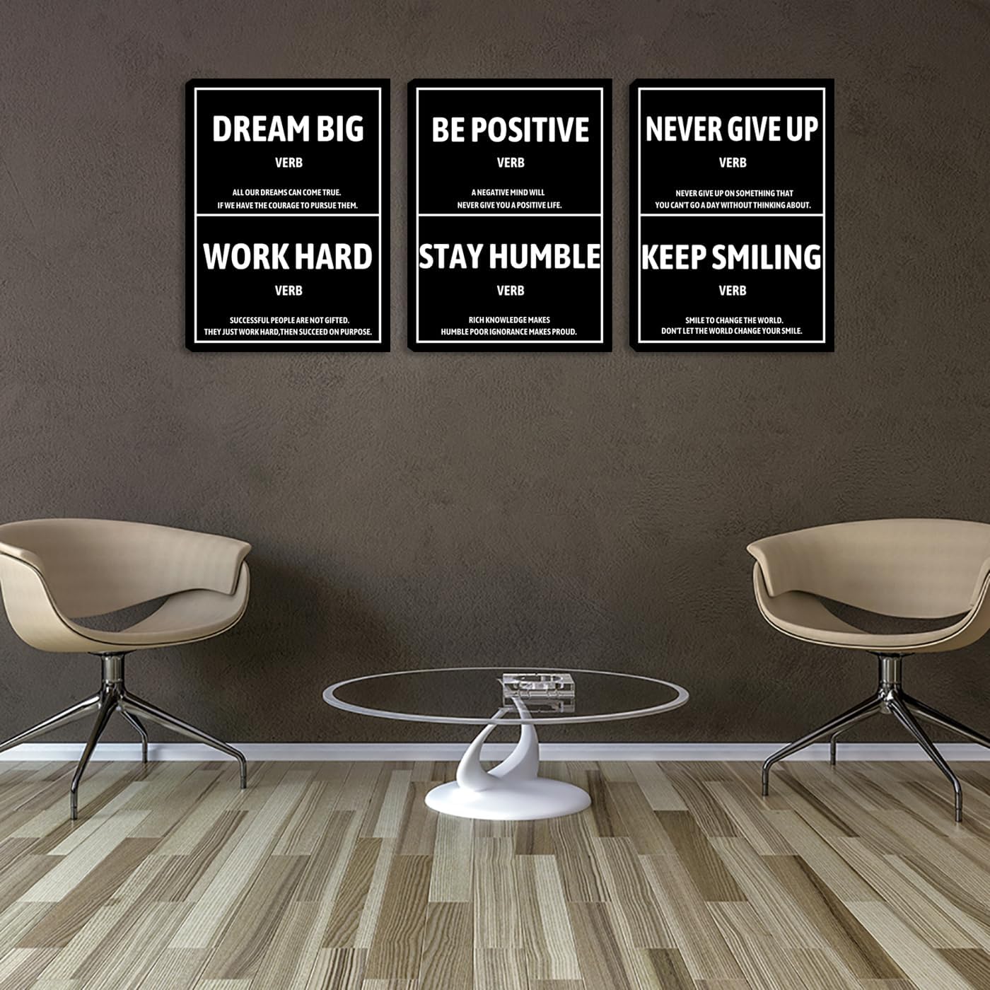 Large Canvas Wall Art Inspirational Positive Wall Art Motivational Black Quotes Poster Prints Pictures Painting for Living Room Bedroom Home Decor Office Framed Artwork Ready to Hang(72" Wx36 H)