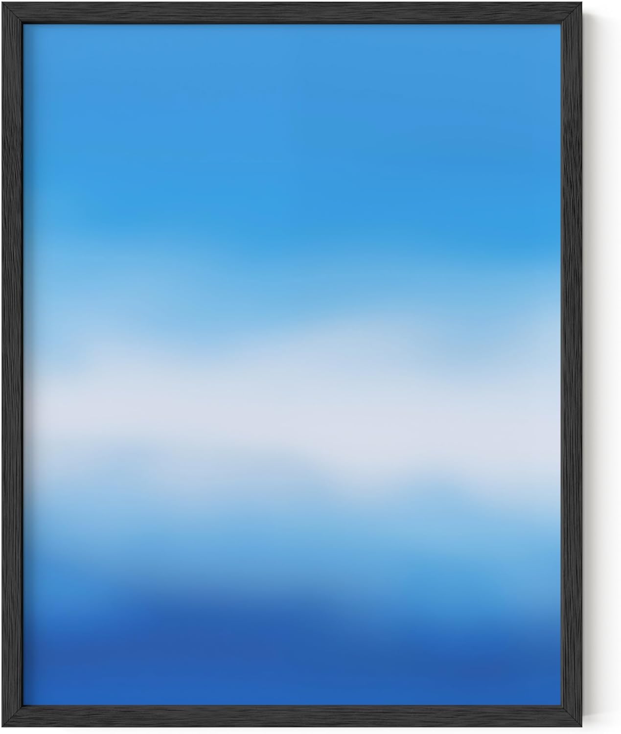 HAUS AND HUES Modern Abstract Wall Art - Blue and Green Living Room Art, Modern Artwork for Walls, Minimalist Picture for Living Room(Blue Tie-Dye, Black Frame, 11x14)