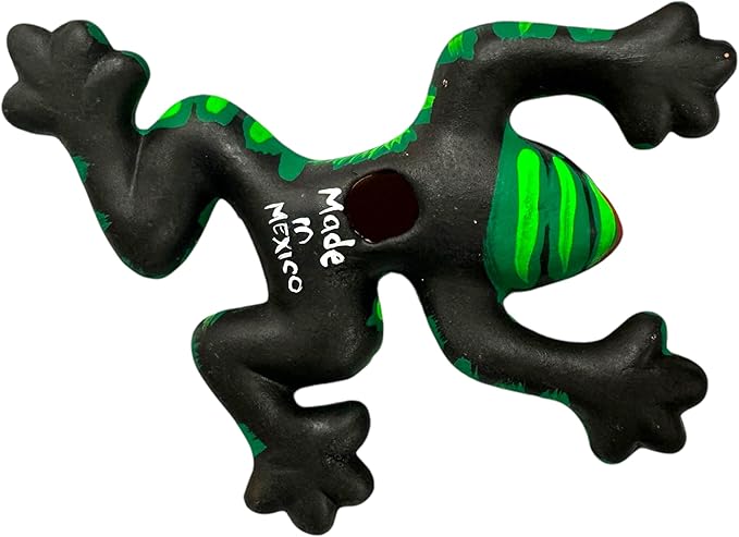Talavera Frog Guerrero Sculpture Mexican Pottery Folk Art Multicolor Home Decor Handmade Hand Painted Indoor Outdoor Garden 6" (Multicolor 13)