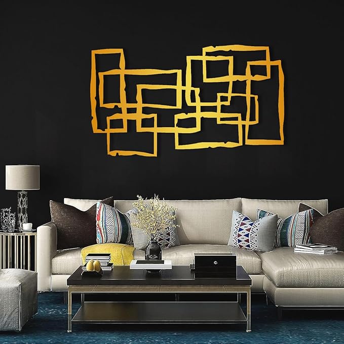 Cadeali Metal Wall Art-Decorative Abstract Metal Wall Art, Large Retro Metal Wall Decor, Mid-Century Vintage Wall Art, Modern Home Decor, Housewarming Gift (22 x 38.6” / 56 x 98 cm, Gold)