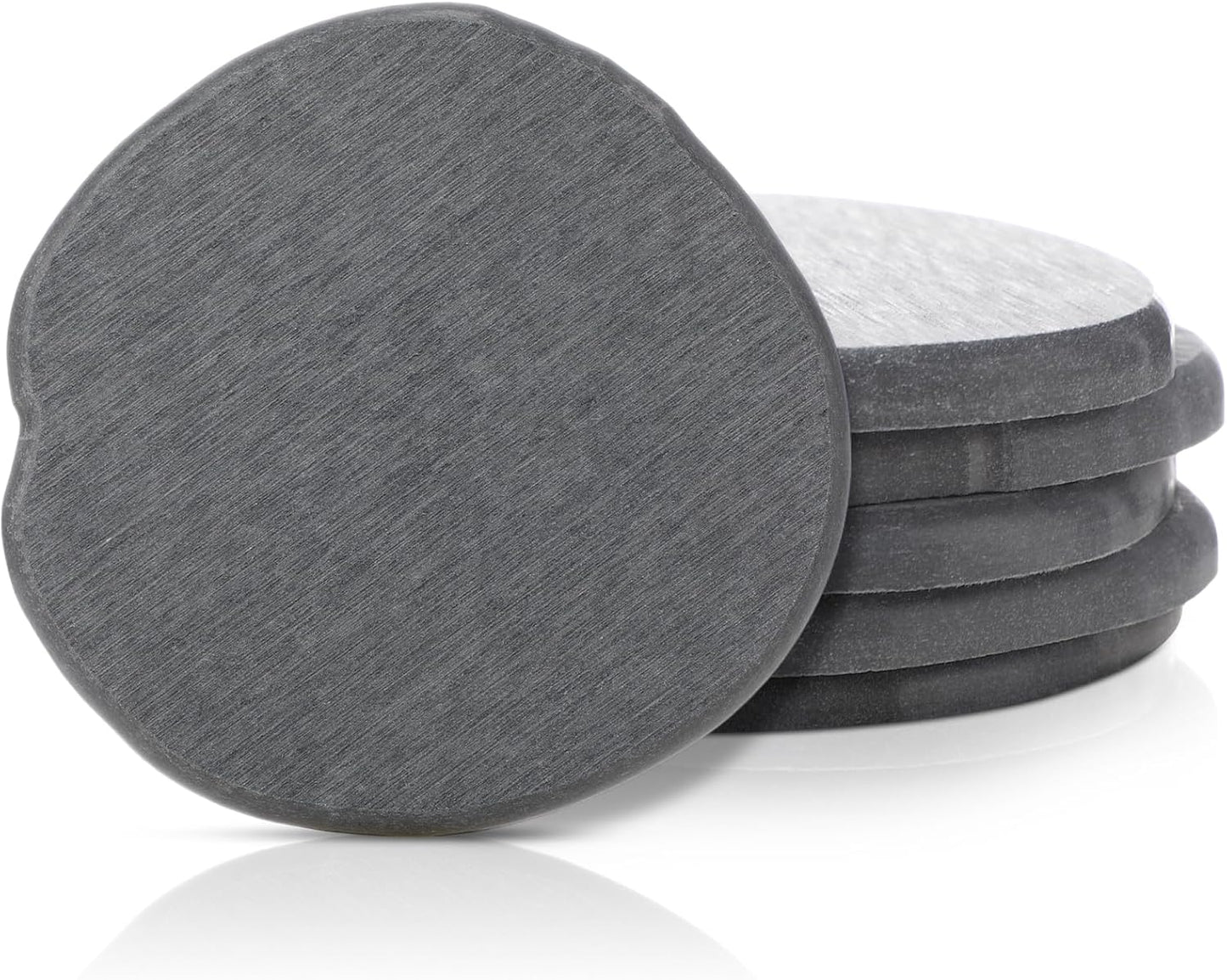 Diatomaceous Earth Coaster ，Set of 6，Unique White Absorbent Coasters for Drinks，Modern Aesthetic Instant Dry Stone Drink Coasters（6,Grey）