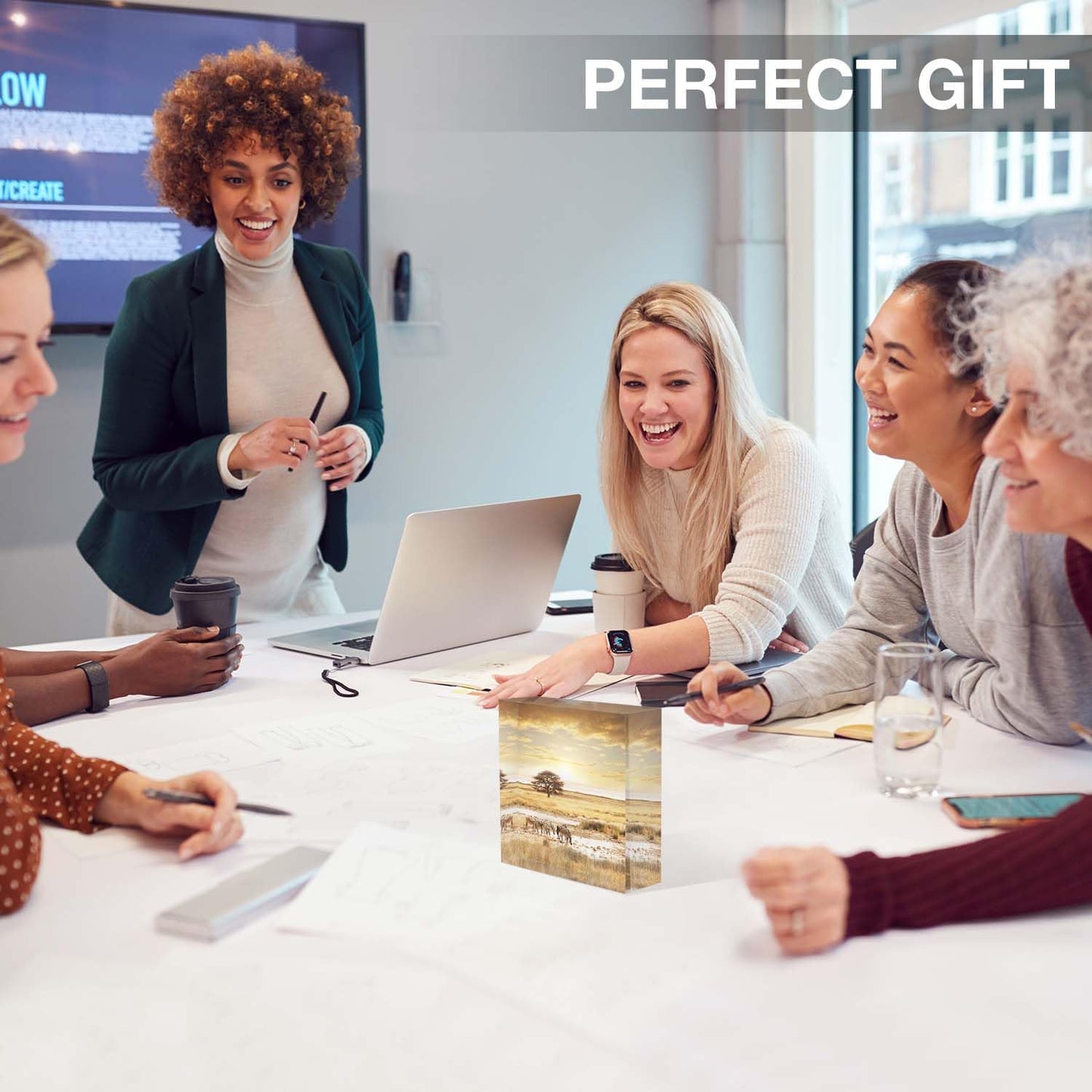 Home Office Desk Decor Sunset African Safari Encouraging Gifts for Women | Retirement Gift for Woman | Thank You Gifts | Birthday Present, 4x4x1inch