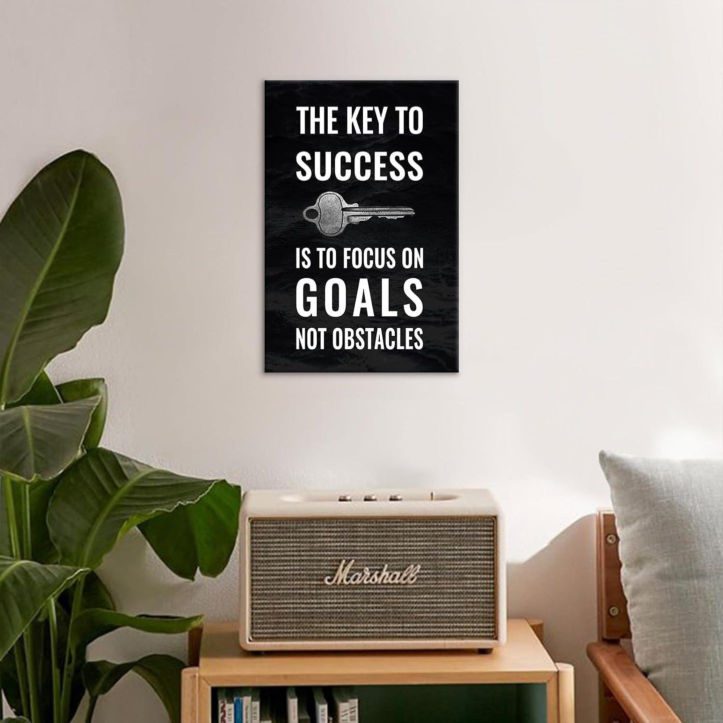 Inspirational Canvas Wall Art for Home Motivational Success Motto Painting Poster Positive Energy Picture Print Wall Decor Artwork for Bedroom Teens Room Classroom Stretched and Framed [12''W X 18''H]