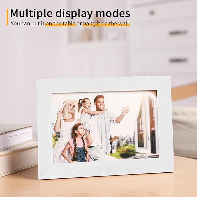 5x7 Oak Wood Picture Frame - Minimalist 5x7 Picture Frame, 5"x7" Frame Wood, Natural Solid Wooden Picture Frames for Wall Art Photo and Prints(3 Pack, White)