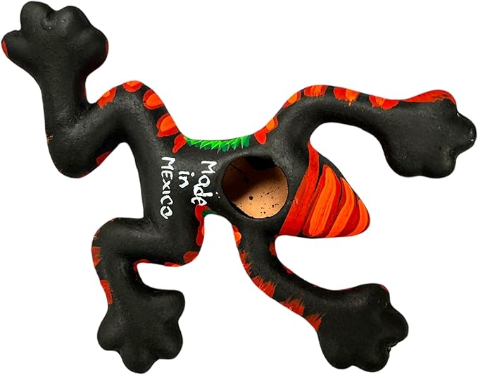 Talavera Frog Guerrero Sculpture Mexican Pottery Folk Art Multicolor Home Decor Handmade Hand Painted Indoor Outdoor Garden 6" (Multicolor 6)