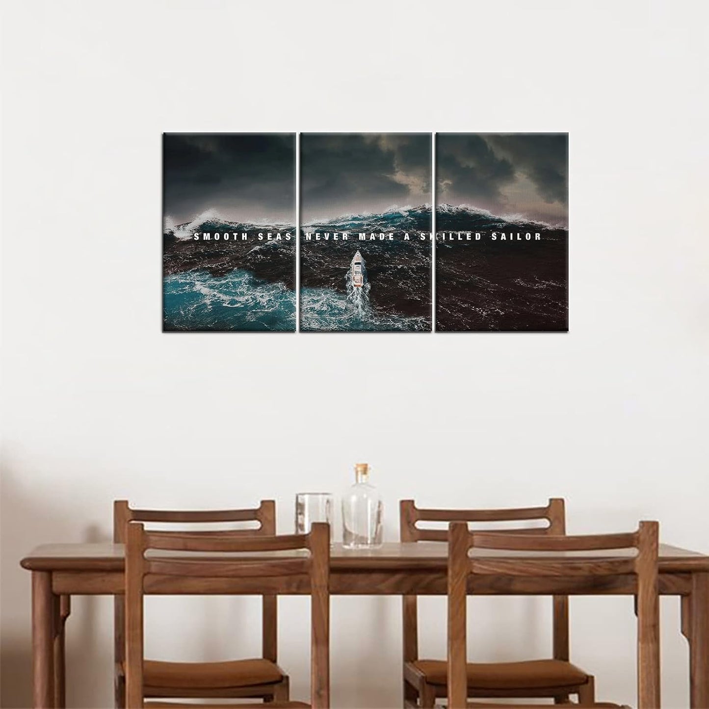 GoForArt Inspirational Canvas Wall Art, Famous Quote Prints Motivational Wall Decor, Boat Sea Poster for Office Living Room, Ocean Bedroom Dining Room Artwork Home Decoration 48x24in