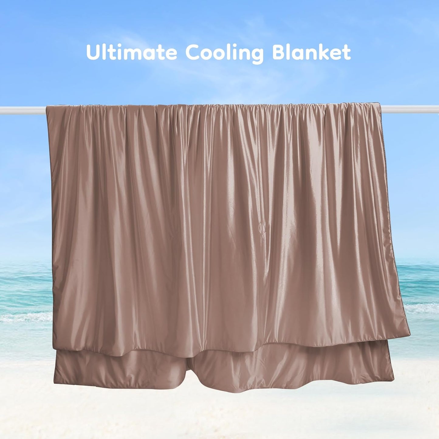 Cooling Comforter King Summer Blanket for Hot Sleepers, Silky-Soft & Cool Fiber, All-Season Comfort, Double-Sided Cold Blanket for Night Sweats, 90" x 108", Terracotta