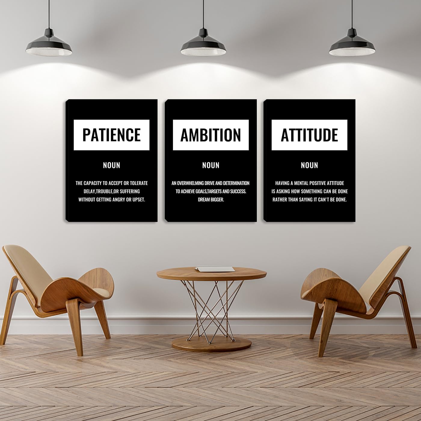 Large Wall Art Inspirational Canvas Painting Decor Motivational Black Quotes Poster Print Inspirational Positive Picture Artwork Home Office Living Room Bedroom Wall Decoration (72" Wx36 H)