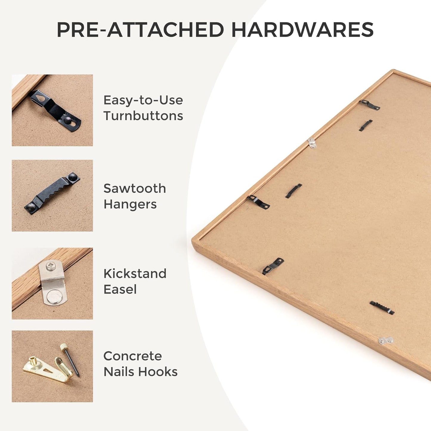 Heimlove 24x36 Picture Frames Natural Oak,Original Wood Hand Make Crafted Poster Frame with Mat to 20x30 Graduation Picture Display,Family Picture,Wedding Picture,Photo,Document Wall Decoration