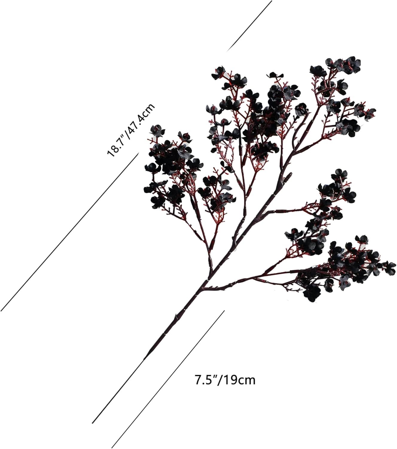 Mandy's Black Artificial Baby’s Breath Flowers 6 Bundles Silk Gypsophila with Bendable Stems for Fall Centerpiece Wedding Decor and Table Arrangements