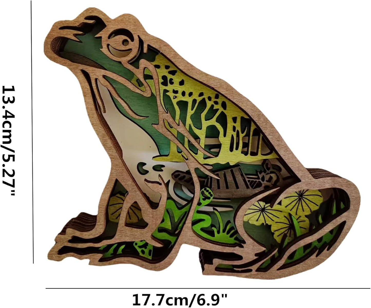 Forest AnimalDesk Art Decor Wooden Farmhouse Table Decoration, Cabin Decor Nursery Decor Mountain Decor for Bedroom Living Room (Frog)