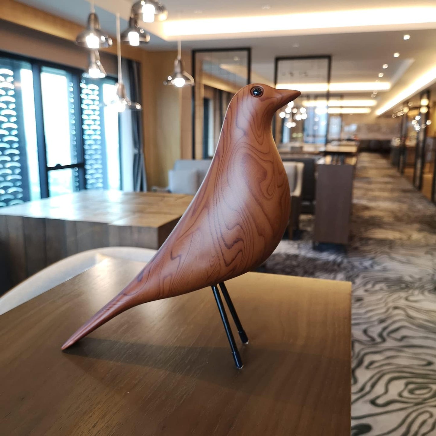 Mid-Century Home Décor House Bird - Office House Desk Dove Sculpture Pigeon Ornament Arts Gift Replica (Wood Color)…