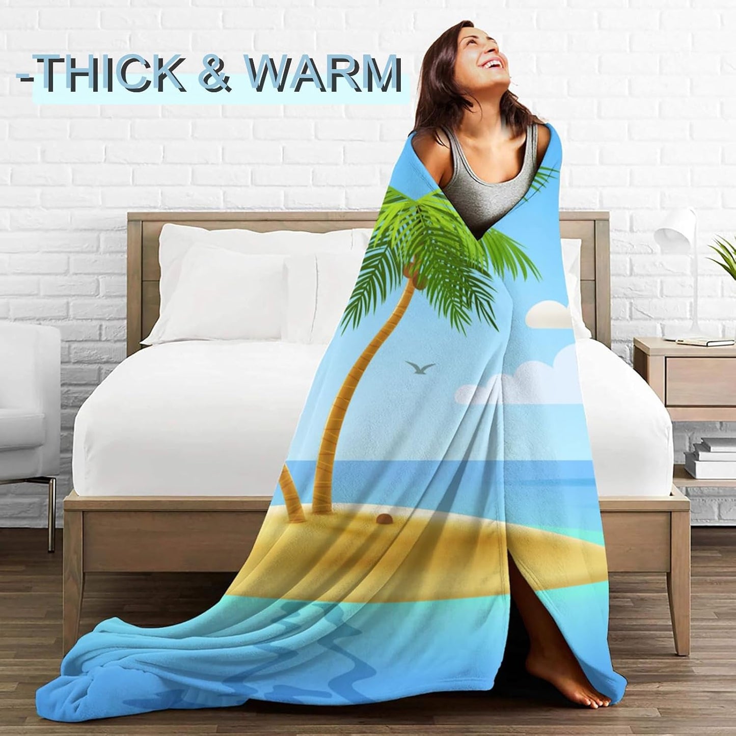 Love Hug Flannel Blanket - Lightweight Soft Cozy Unique Gifts Blankets for Loved Lovers,Kids,Adult,Women,Heart Text Printing Arm Hugs Throw,Home Room Modern Special Occasions Decor 50x60in