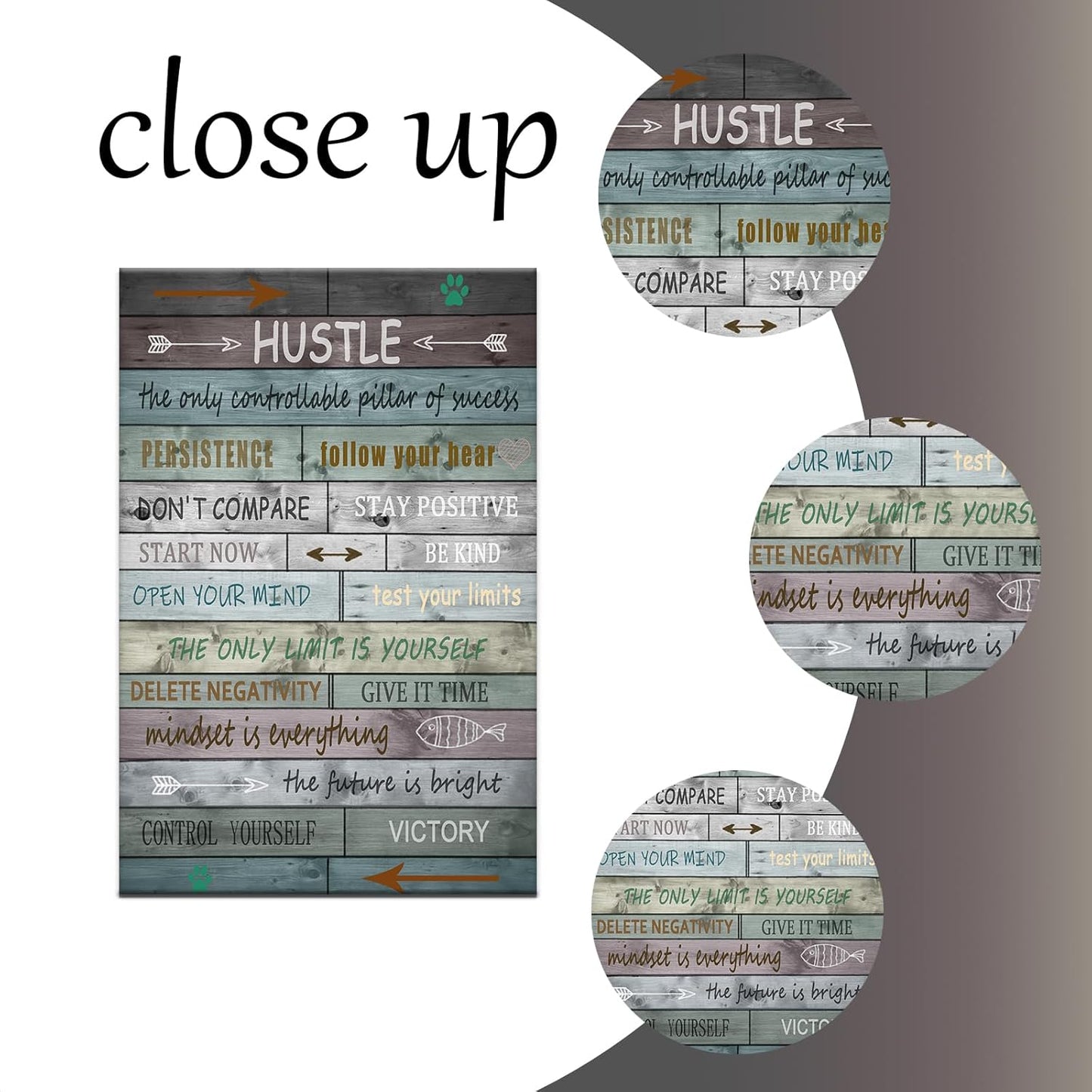 Inspirational Canvas Wall Art Home Decor Poster Print Motivational Entrepreneur Quotes Picture Painting Artwork for Modern Home Bathroom Bedroom Office Wall Decoration Ready to Hang [12''Wx18''H]