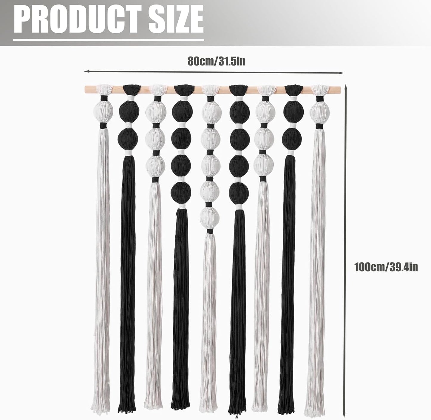 HYVAKUPPA Macrame Wall Hanging Large Boho Woven Tapestry Wall Decor Yarn Art Bohemian Handwoven Sphericity Cotton Textile Tapestry for Living Room Bedroom