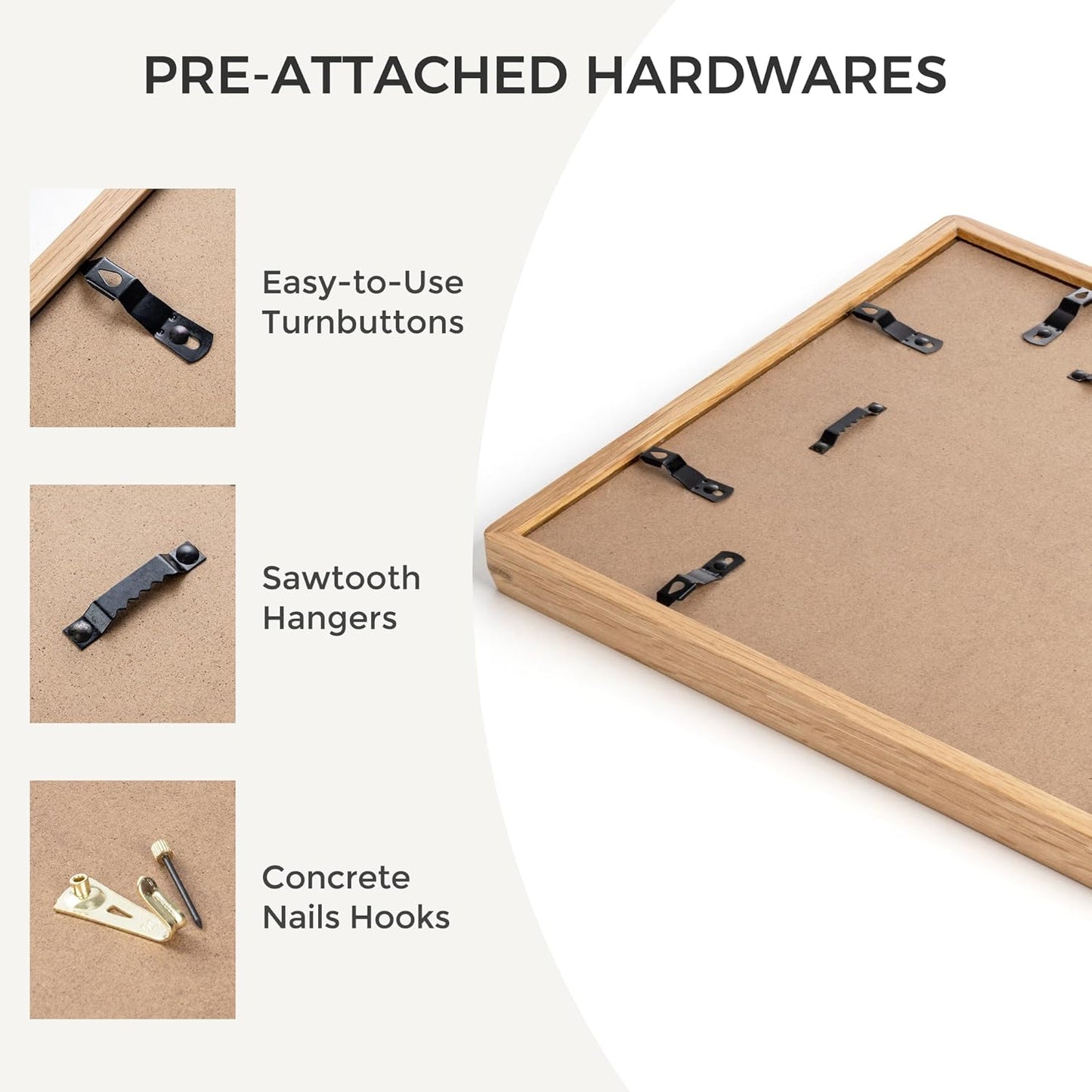Heimlove 12x18 Picture Frames Natural Oak,Original Wood Hand Make Crafted Certificate Frame with Mat to 8.5x11 Graduation Picture Display,Family Picture,Wedding Picture,Diploma,Photo Wall Mounted