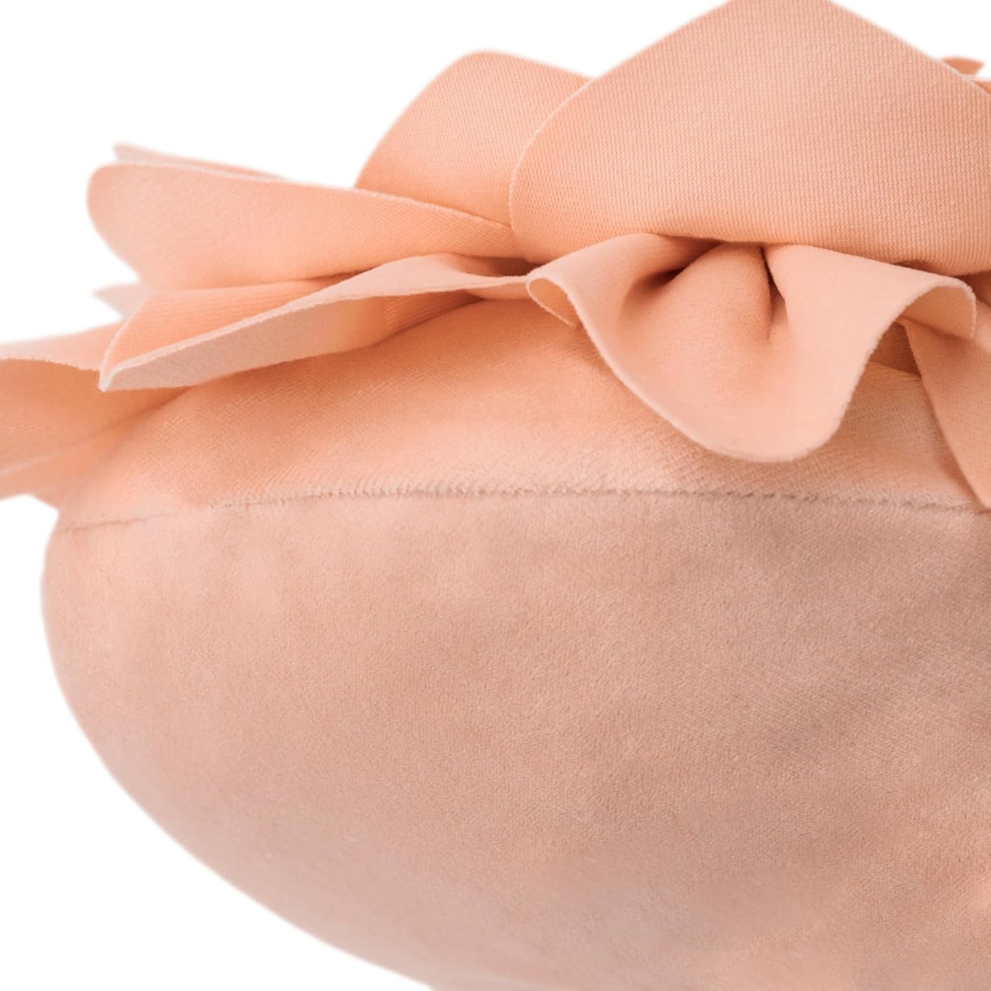 Decorative Throw Pillow 3D Flower Round Pillow Accent Handmade Cushion with Insert for Couch Bed Home Decor 14 Inch Peach Pink